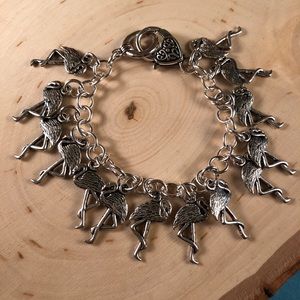 Silver Flamingo Charm Bracelet